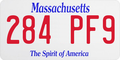 MA license plate 284PF9