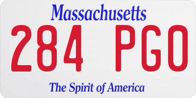 MA license plate 284PG0