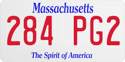 MA license plate 284PG2