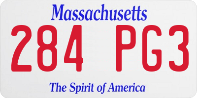 MA license plate 284PG3
