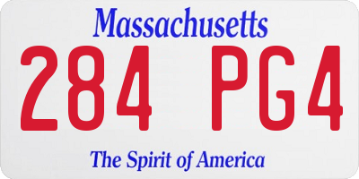 MA license plate 284PG4