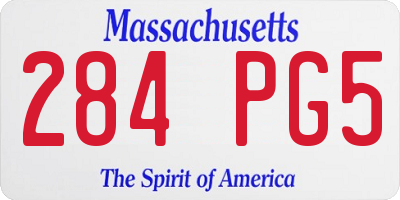 MA license plate 284PG5