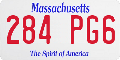 MA license plate 284PG6