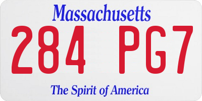 MA license plate 284PG7