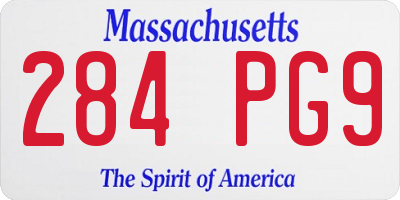 MA license plate 284PG9