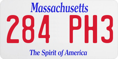 MA license plate 284PH3