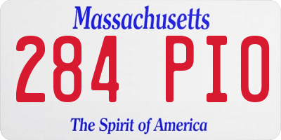 MA license plate 284PI0