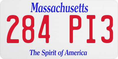 MA license plate 284PI3