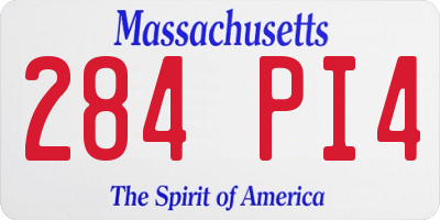 MA license plate 284PI4