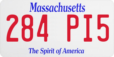 MA license plate 284PI5