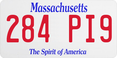 MA license plate 284PI9