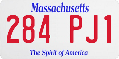 MA license plate 284PJ1