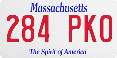 MA license plate 284PK0