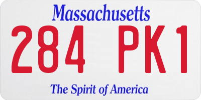 MA license plate 284PK1