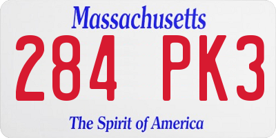 MA license plate 284PK3