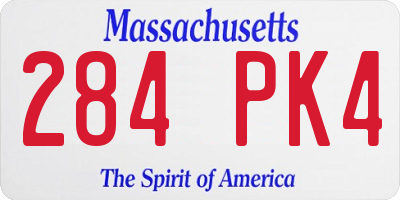 MA license plate 284PK4