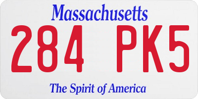 MA license plate 284PK5