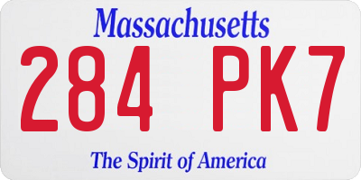 MA license plate 284PK7