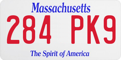 MA license plate 284PK9