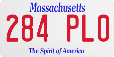 MA license plate 284PL0