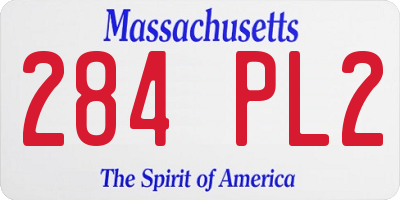 MA license plate 284PL2