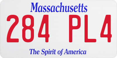 MA license plate 284PL4