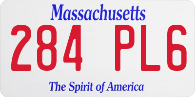 MA license plate 284PL6