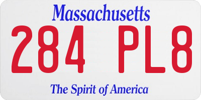 MA license plate 284PL8