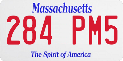 MA license plate 284PM5