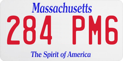 MA license plate 284PM6