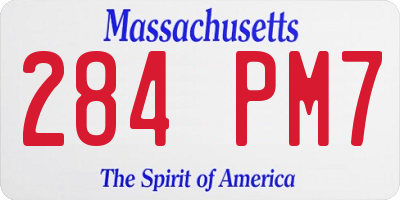 MA license plate 284PM7