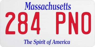 MA license plate 284PN0