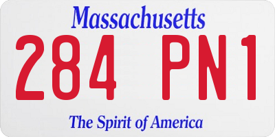 MA license plate 284PN1