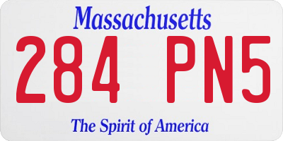 MA license plate 284PN5