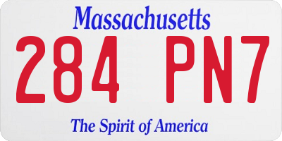 MA license plate 284PN7