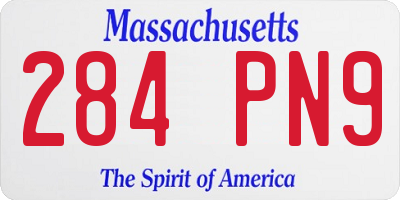 MA license plate 284PN9