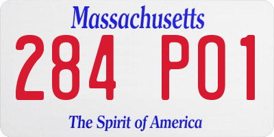 MA license plate 284PO1