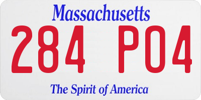 MA license plate 284PO4