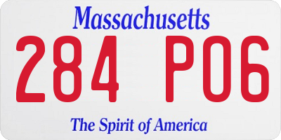 MA license plate 284PO6