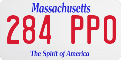 MA license plate 284PP0