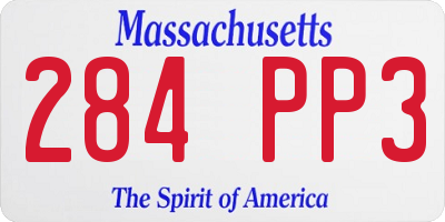 MA license plate 284PP3