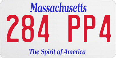 MA license plate 284PP4