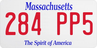 MA license plate 284PP5