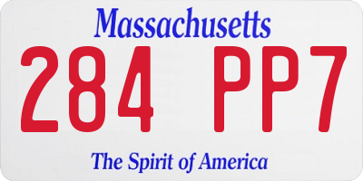 MA license plate 284PP7