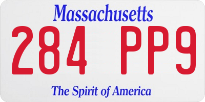 MA license plate 284PP9
