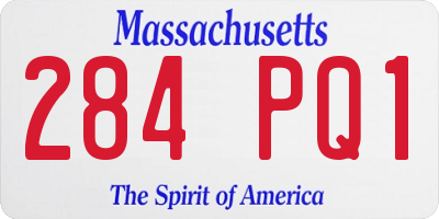 MA license plate 284PQ1