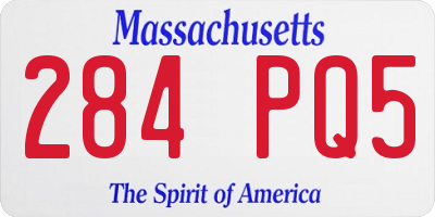 MA license plate 284PQ5