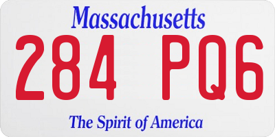 MA license plate 284PQ6