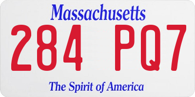 MA license plate 284PQ7