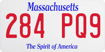 MA license plate 284PQ9